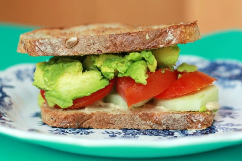 toasted-tomato-avocado-cucumber-hummus-sandwich